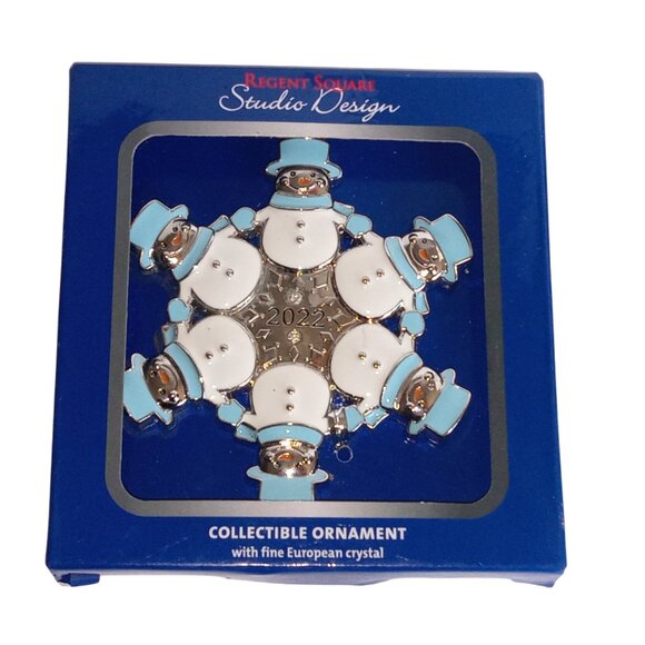 Snowman Snowflake Collectible Christmas Tree Ornament 2022 - Picture 5 of 5
